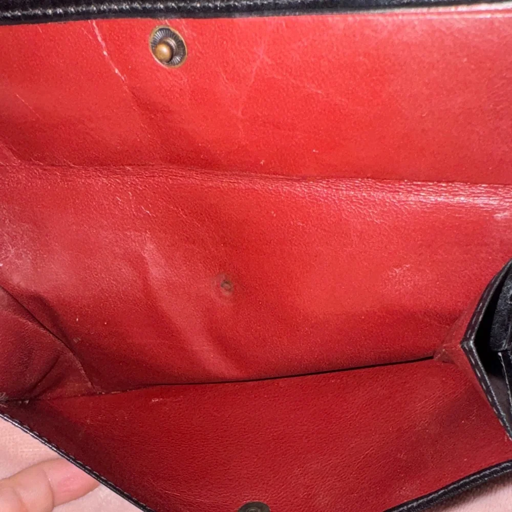 Yves Saint Laurent vintage Black and burgundy Leather bifold EUC